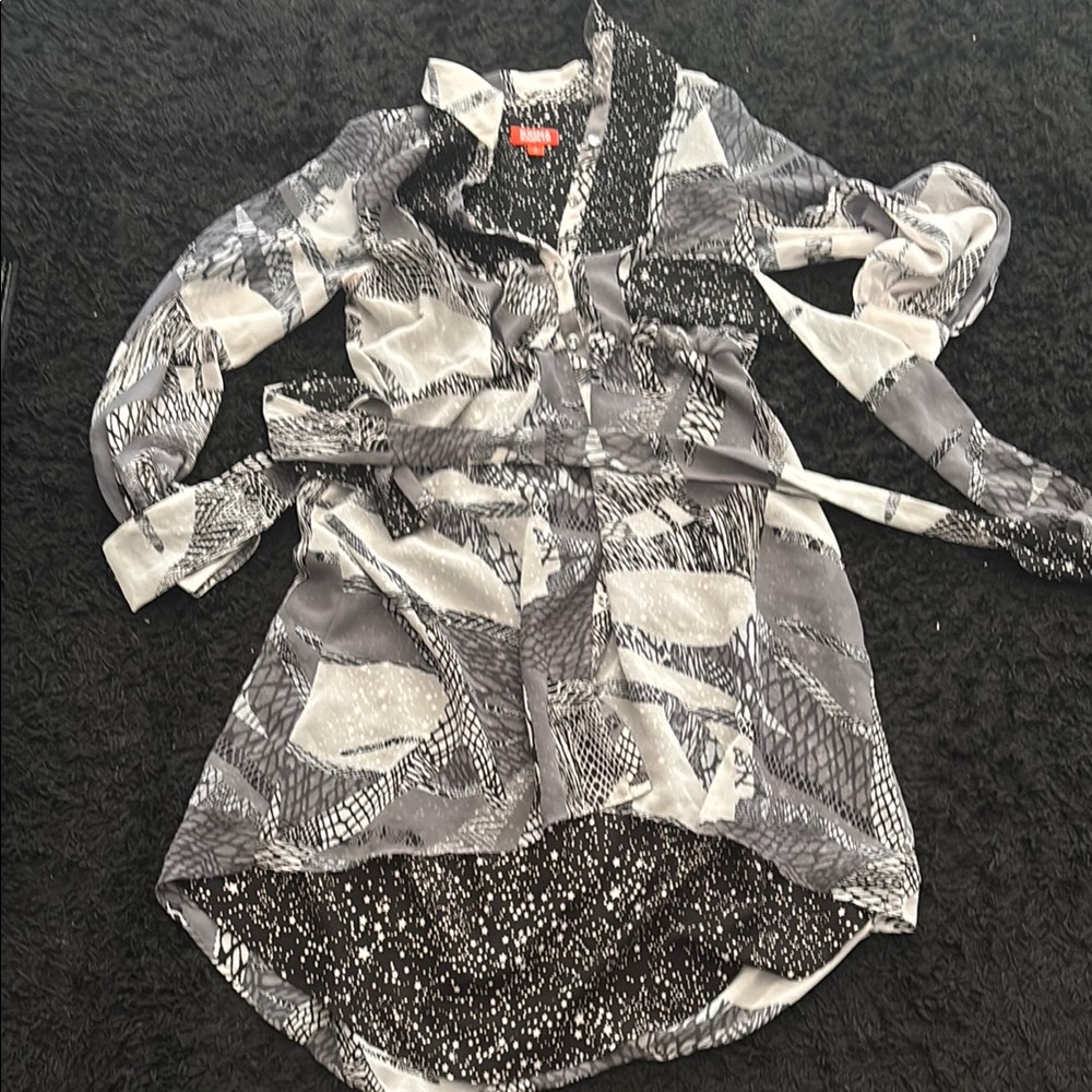 Kirna Zabete Black and Gray High Low Dress
